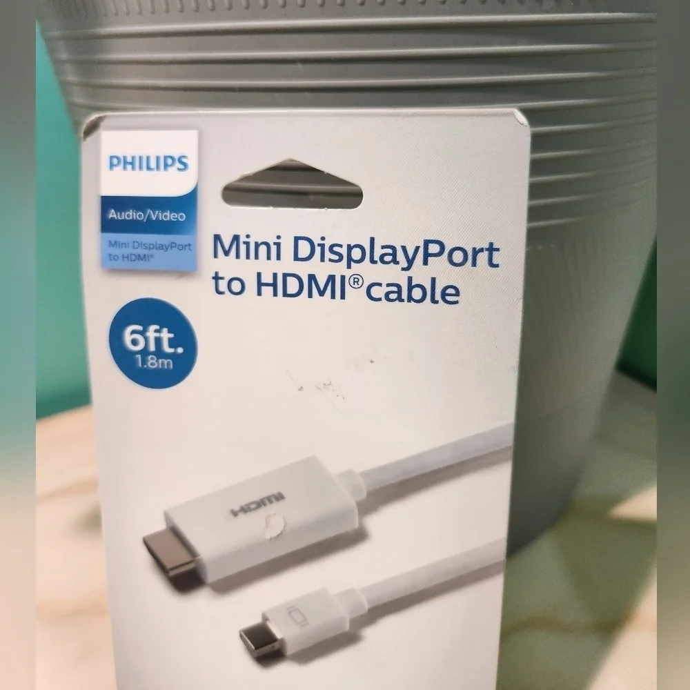 New Philips White HDMI Cable 6ft